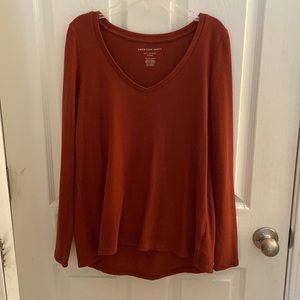 American eagle rust colored soft and sexy plush long sleeve shirt size xs
